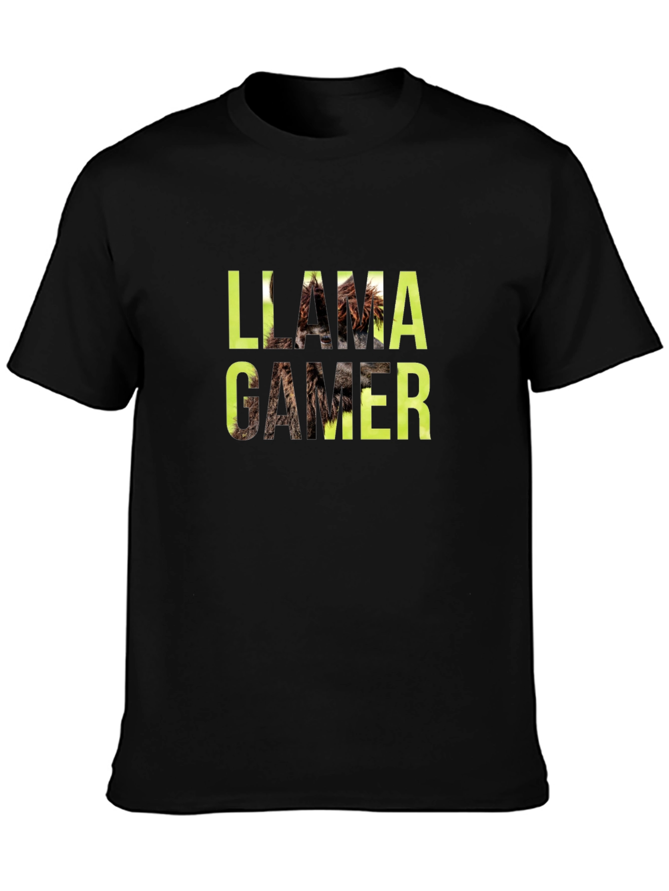 Llama Gamer Black Graphic Tee - Novelty Fun T-Shirt