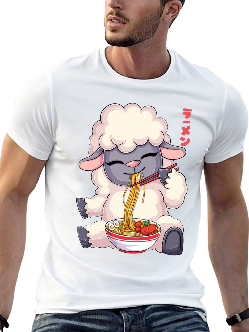 Ramen Loving Sheep T-Shirt