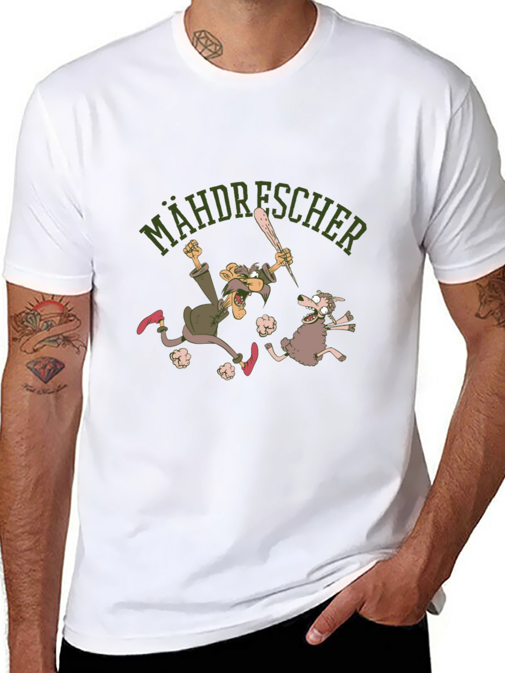 Mähdrescher Cartoon Graphic Tee - Black