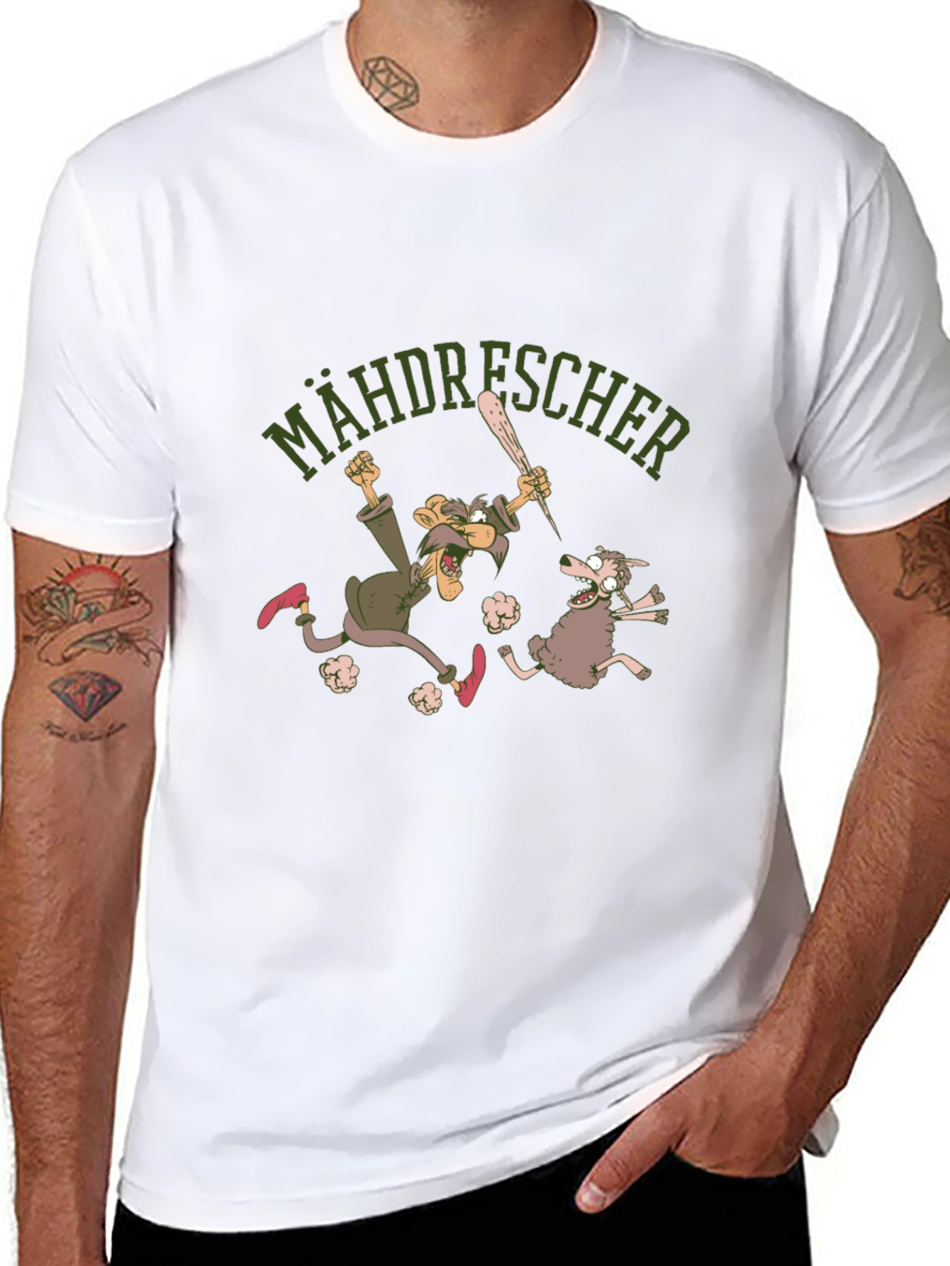 Mähdrescher Cartoon Graphic Tee - Black