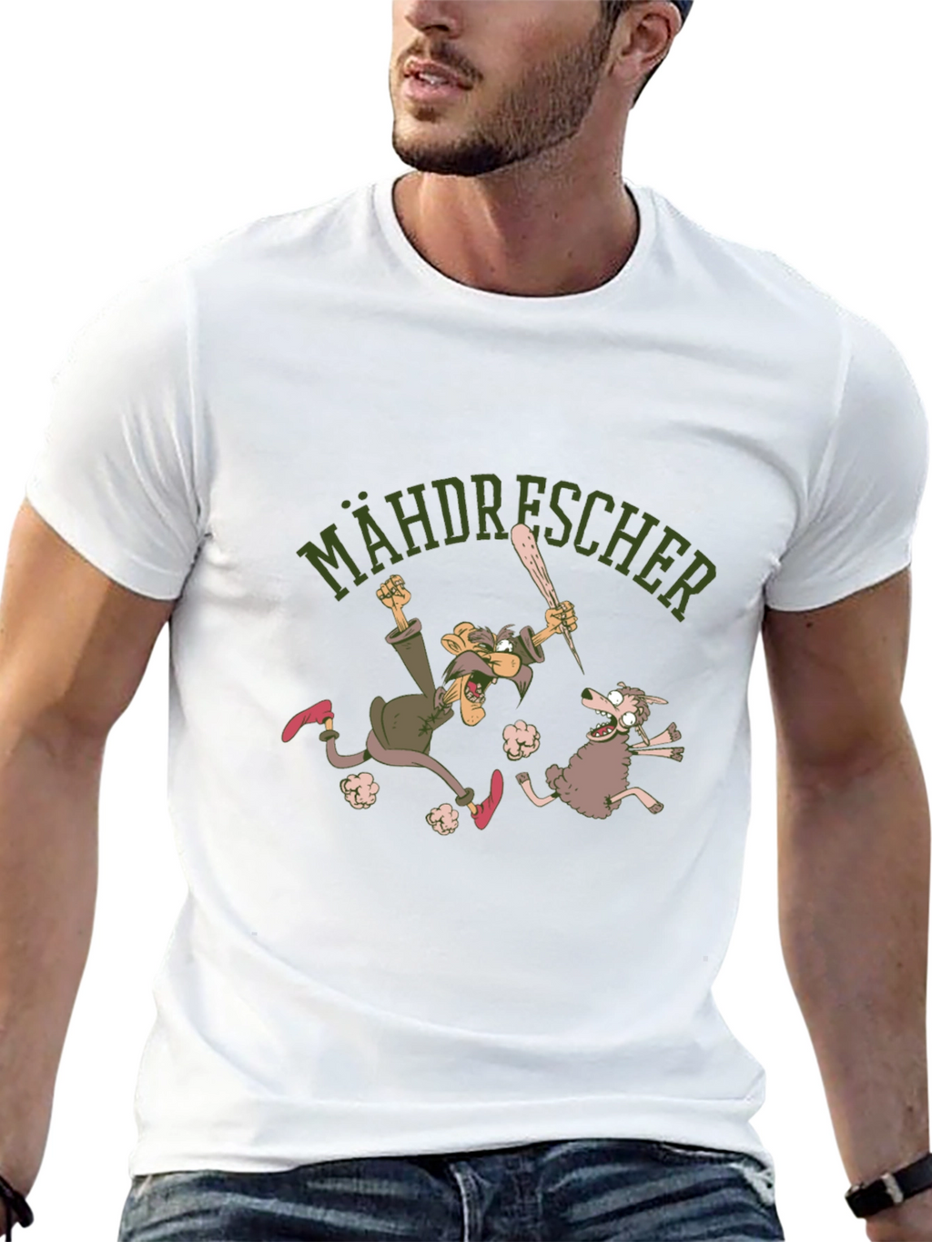 Mähdrescher Cartoon Graphic Tee - Black