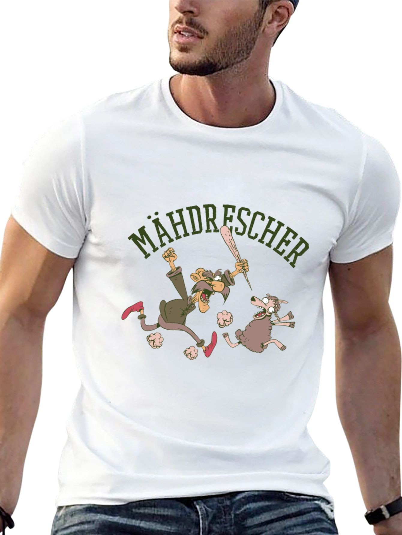 Mähdrescher Cartoon Graphic Tee - Black
