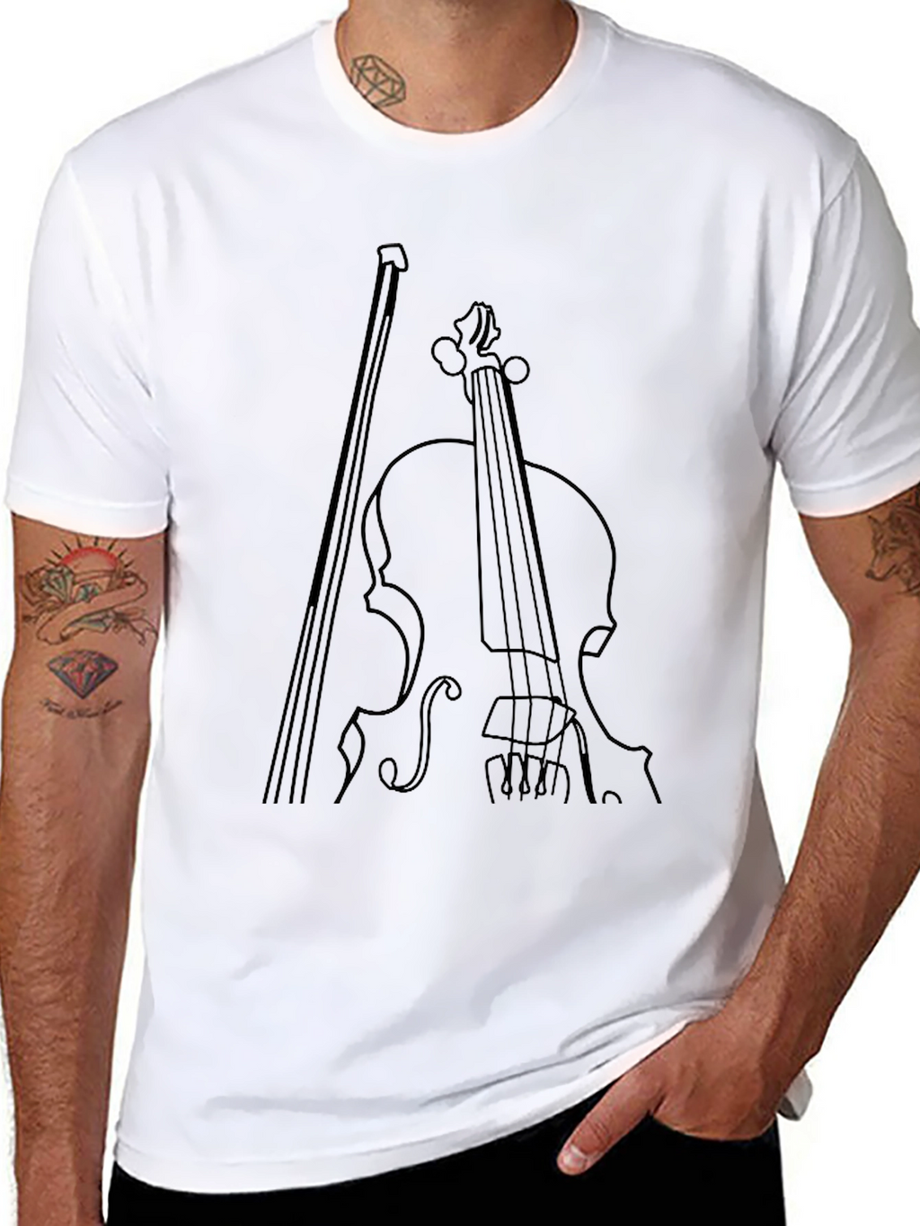 Violin Graphic Tee - Classic Instrument Print