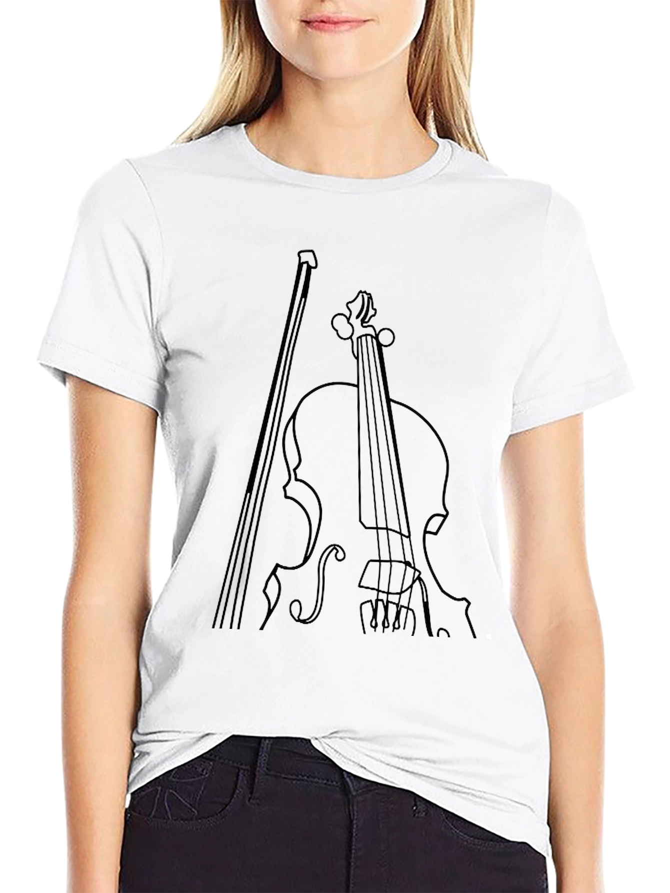 Violin Graphic Tee - Classic Instrument Print