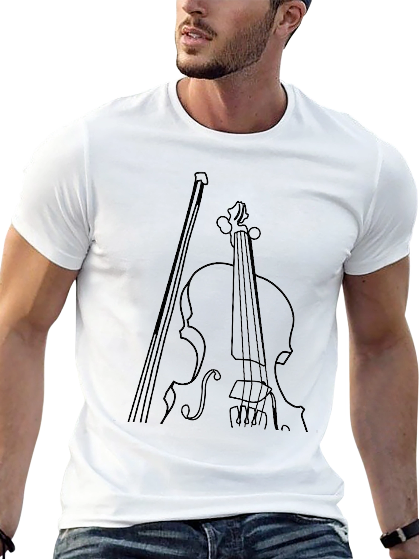 Violin Graphic Tee - Classic Instrument Print