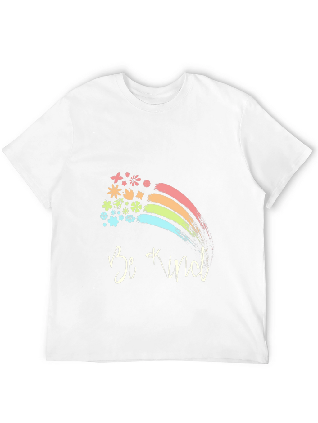 Be Kind Rainbow Floral T-Shirt - Positive Vibes