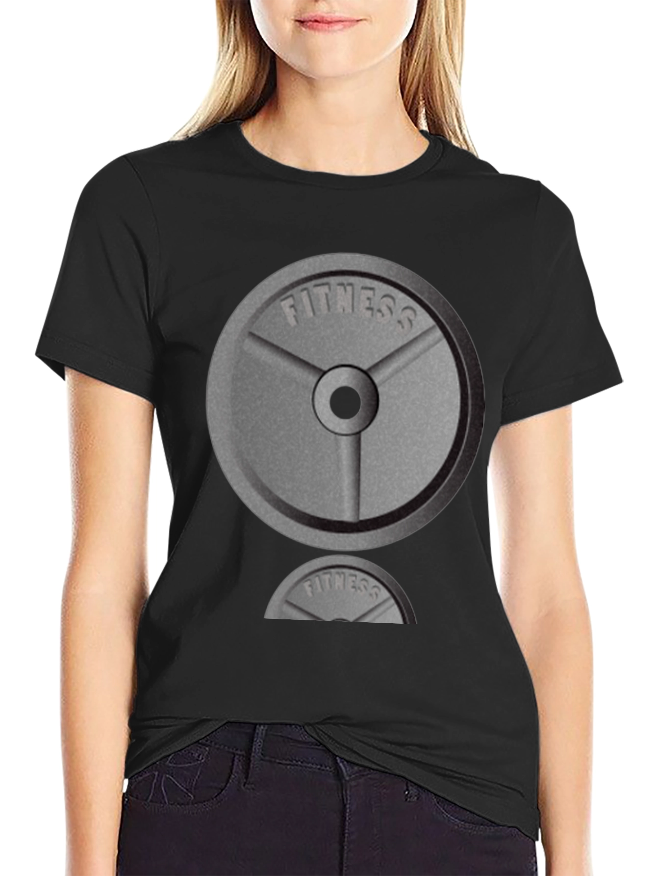 Fitness Plate Graphic Tee - Black