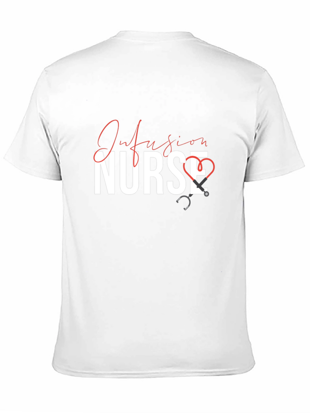 Infusion Nurse Black T-Shirt with Stethoscope Design