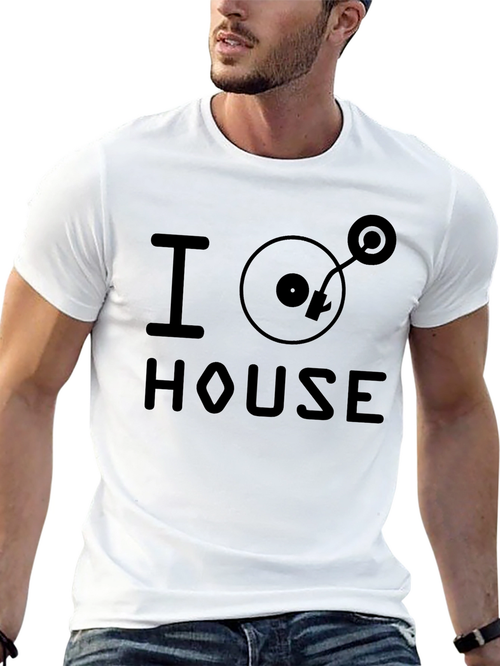I Heart House Music Black Graphic T-Shirt