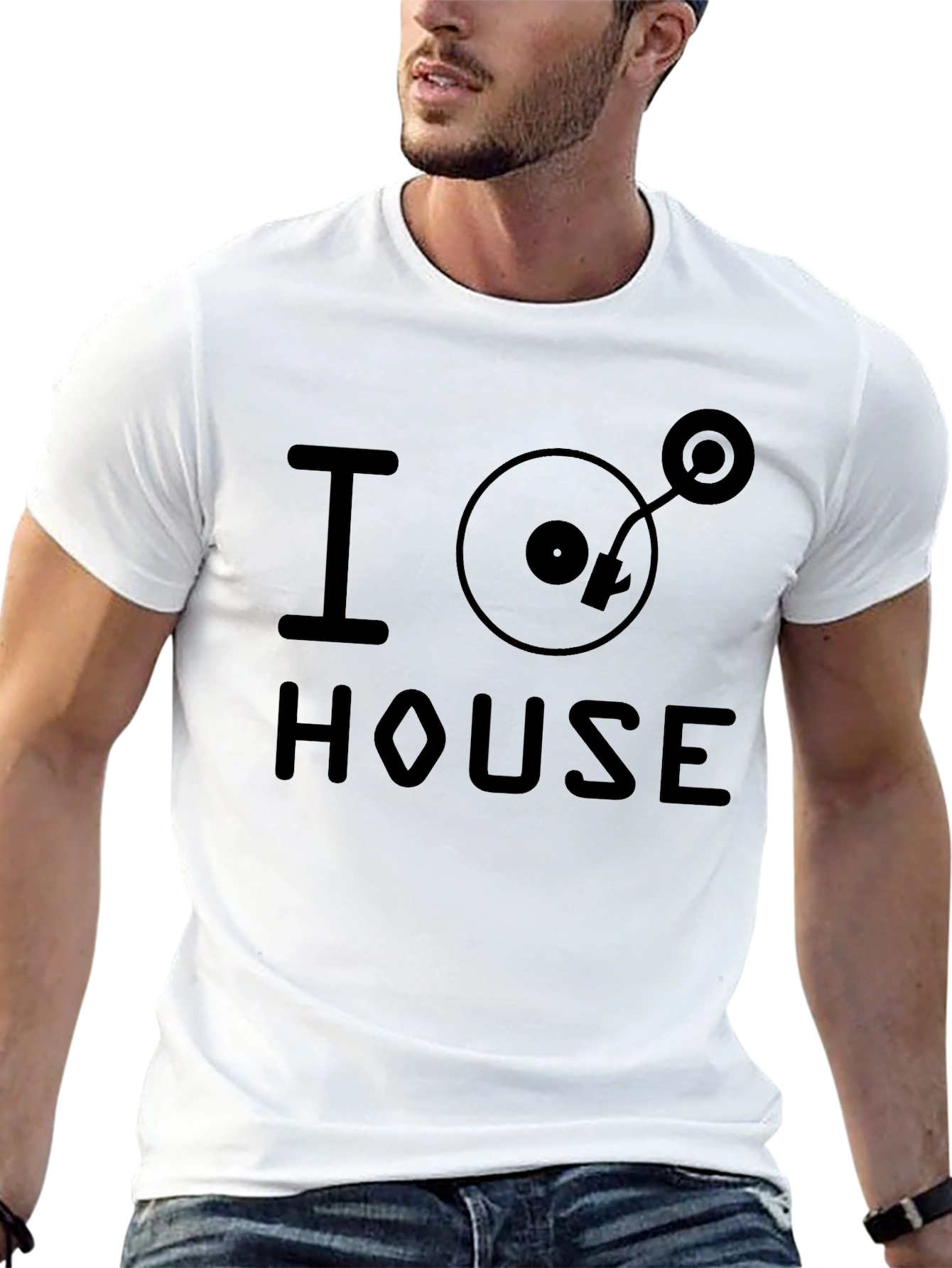 I Heart House Music Black Graphic T-Shirt