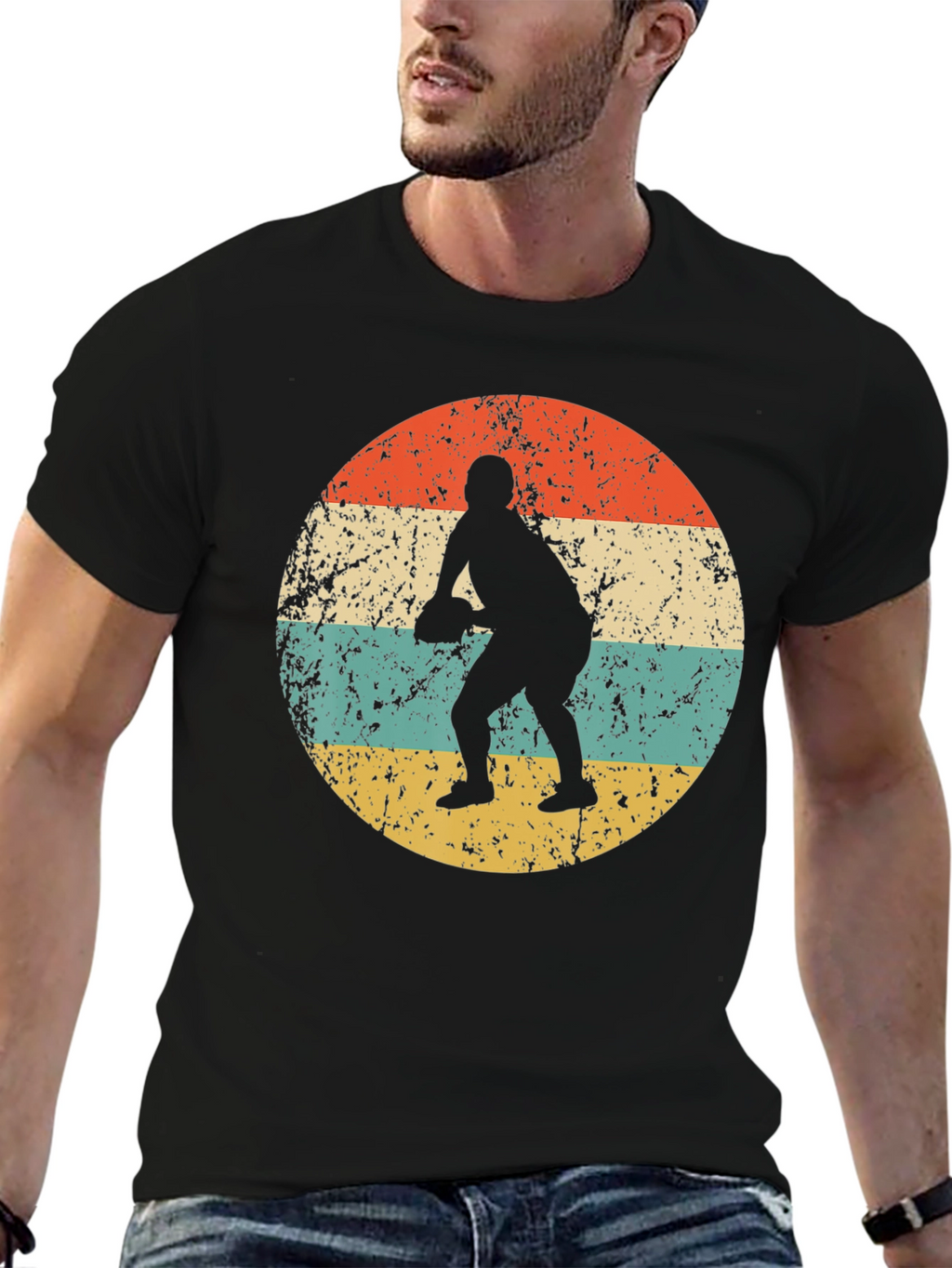 Retro Football Player Graphic Tee