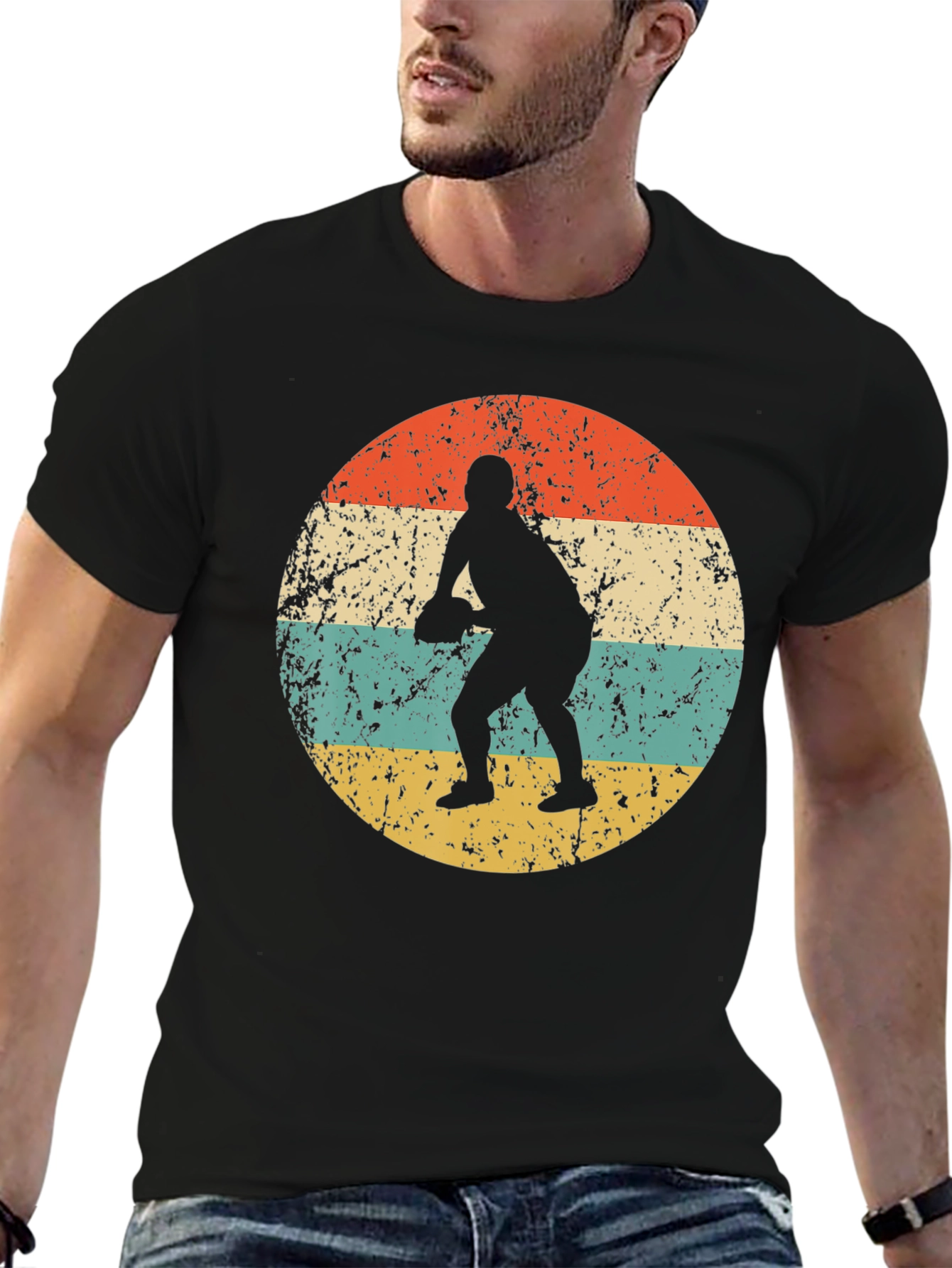 Retro Football Player Graphic Tee