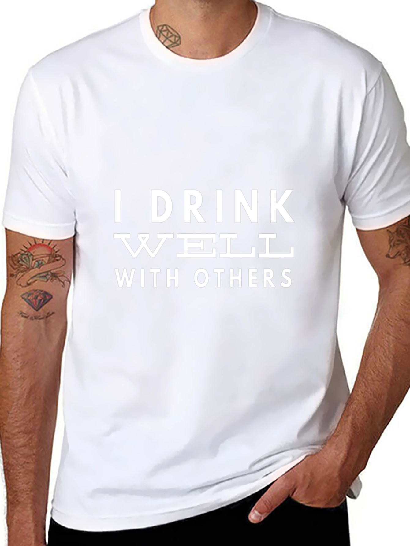 Funny I Drink Well With Others Black T-Shirt