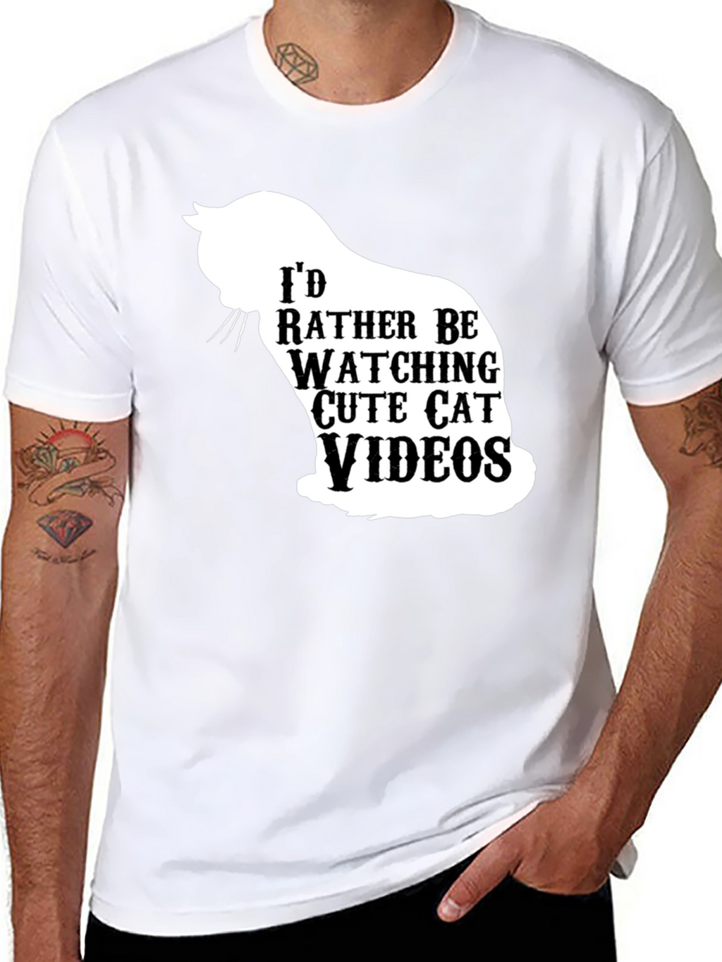 Cat Videos Graphic Tee - Soft Cotton Fun Design