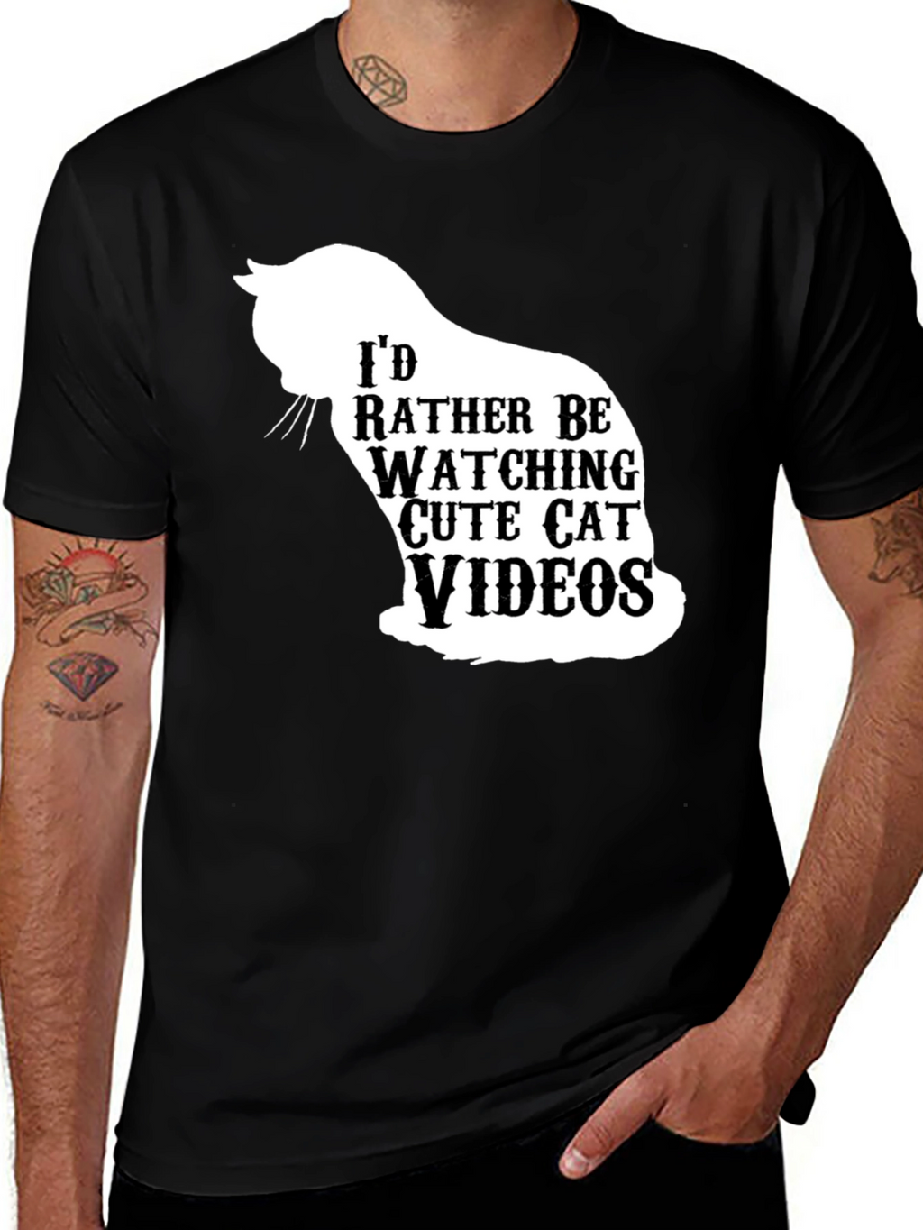 Cat Videos Graphic Tee - Soft Cotton Fun Design