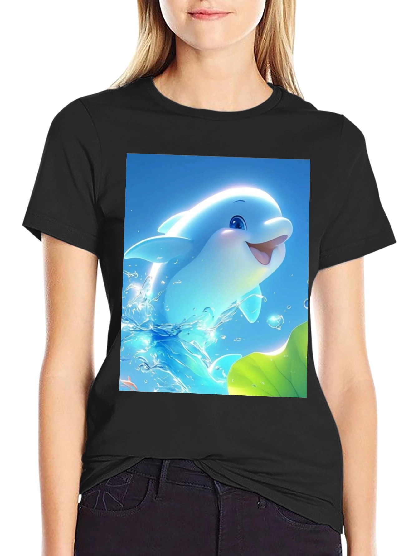 Dolphin Graphic Tee - Cool Blue Sea Life Shirt