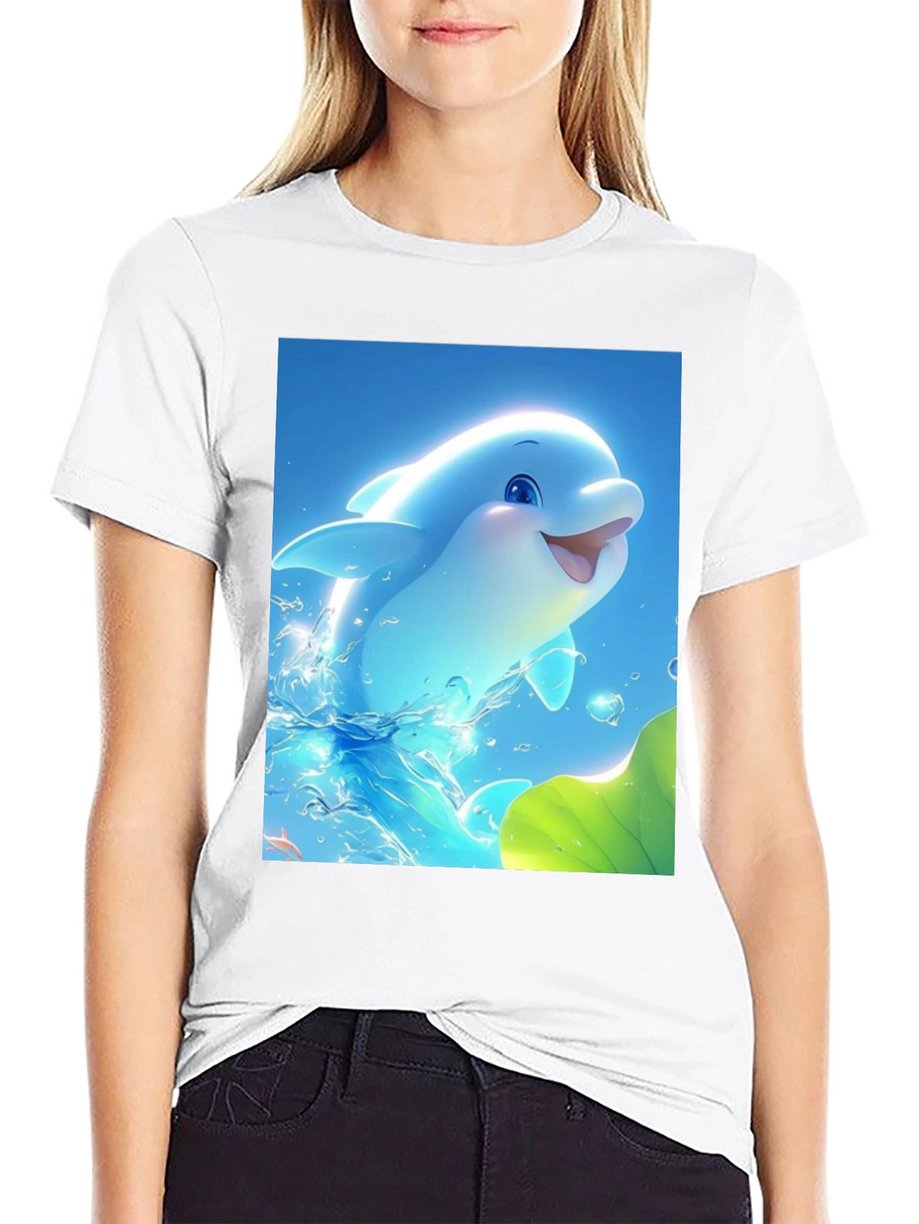 Dolphin Graphic Tee - Cool Blue Sea Life Shirt