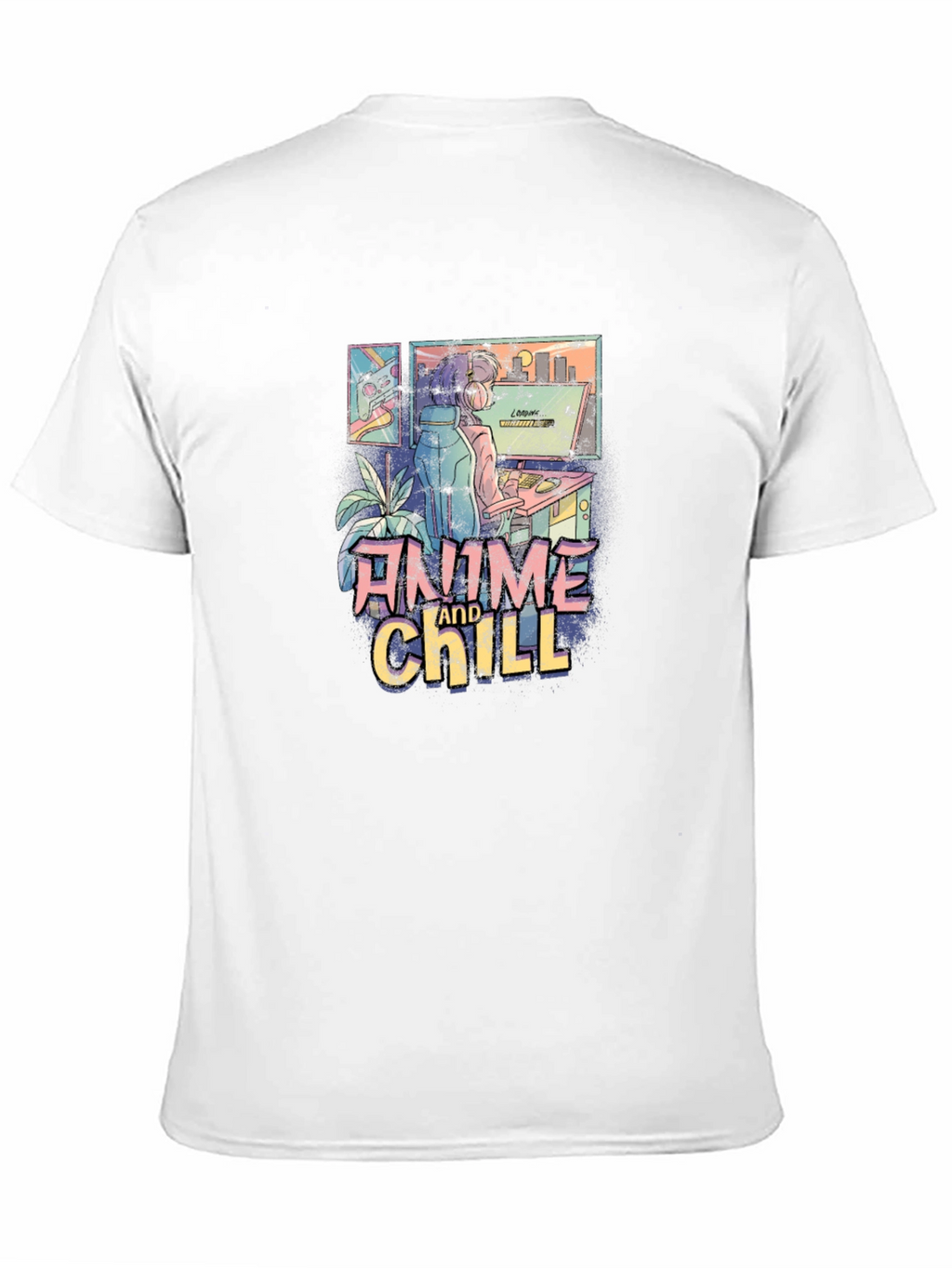 Anime and Chill Graphic T-Shirt - Relaxed Style