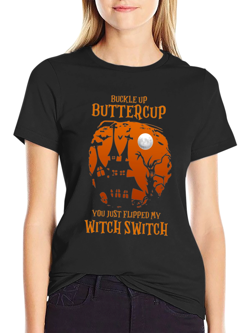 Buckle Up Buttercup Witch Halloween T-Shirt