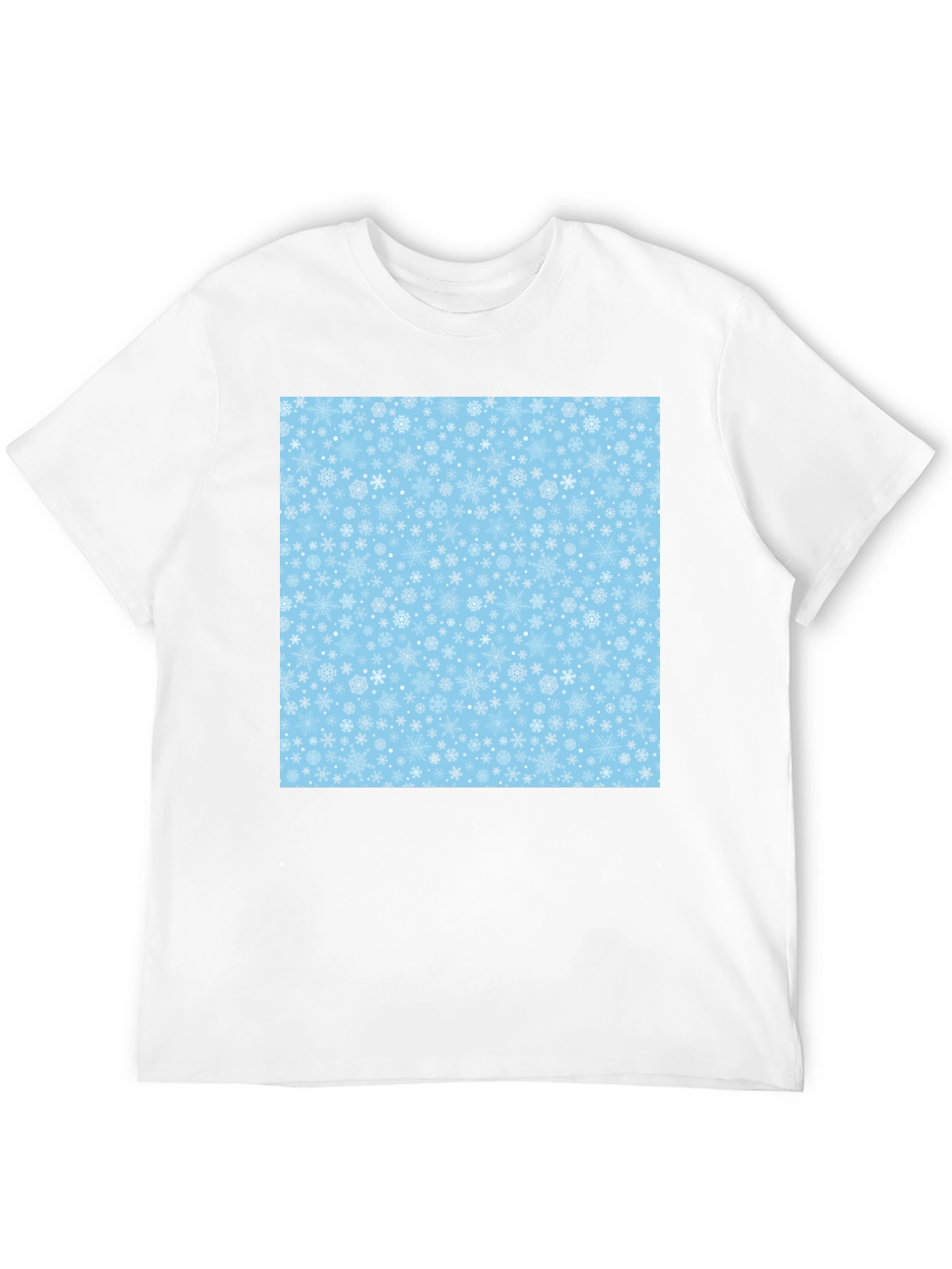 Snowflake Pattern Black T-Shirt