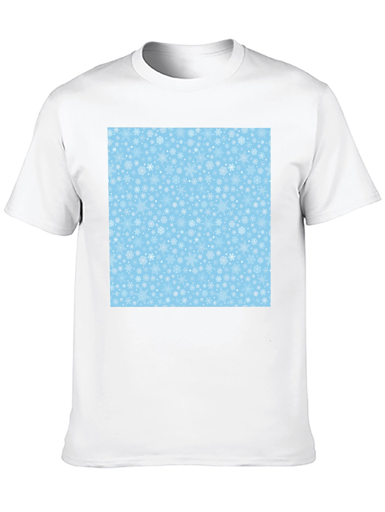 Snowflake Pattern Black T-Shirt