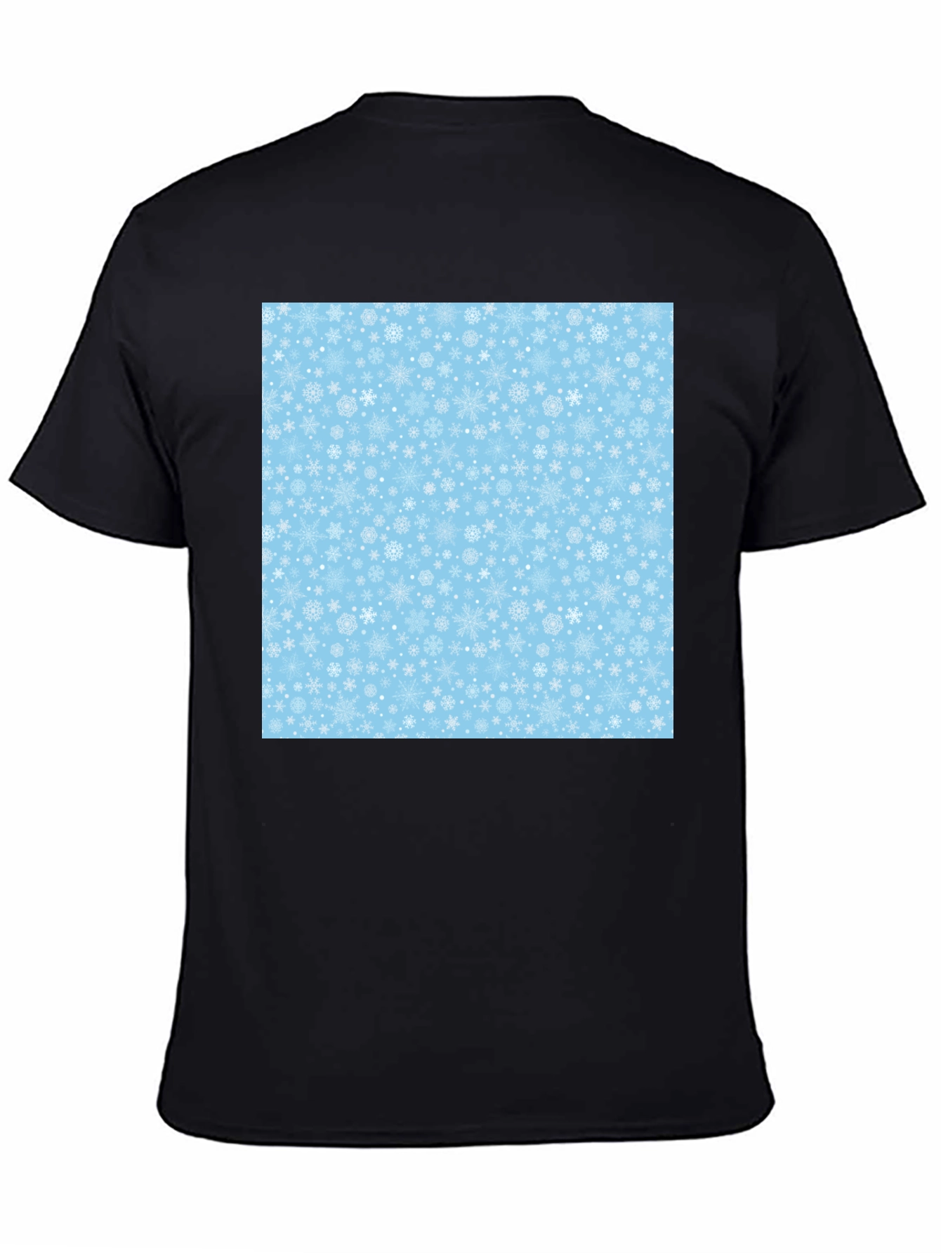 Snowflake Pattern Black T-Shirt