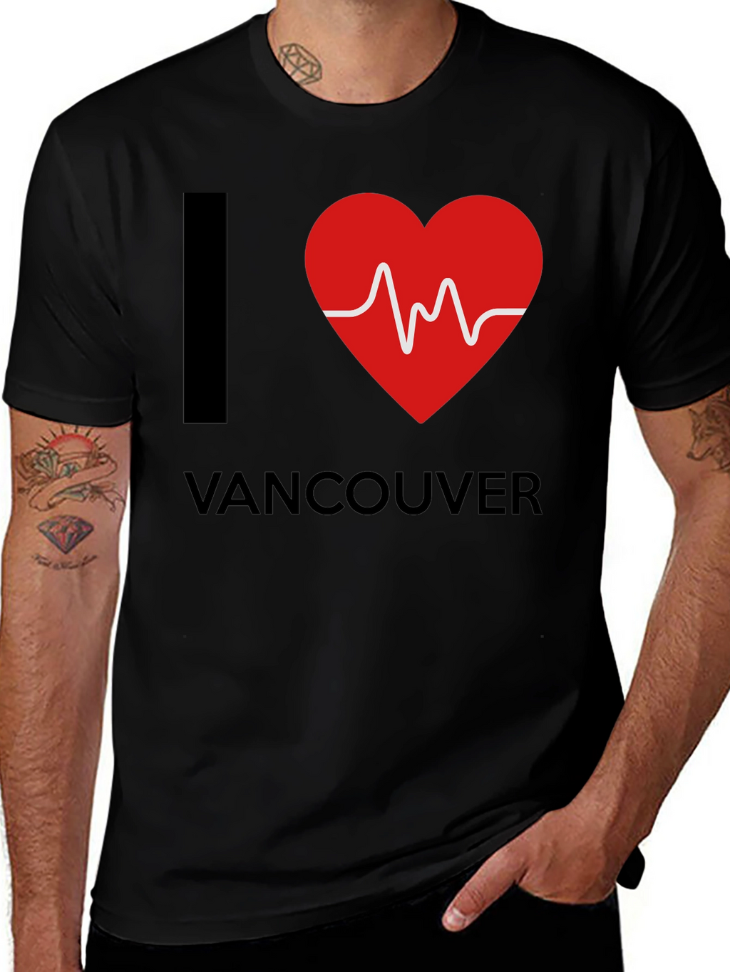 I Love Vancouver T-Shirt Heartbeat Graphic Tee