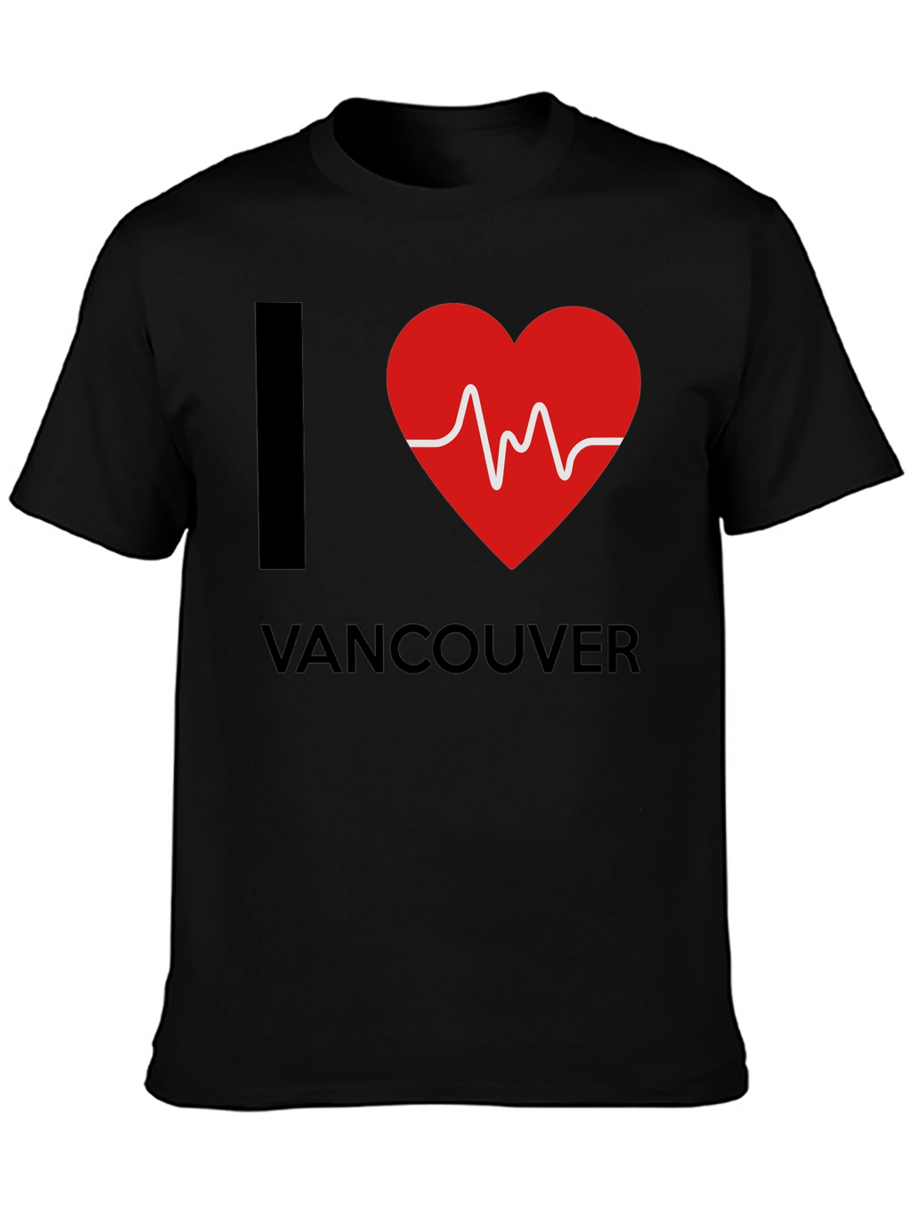 I Love Vancouver T-Shirt Heartbeat Graphic Tee