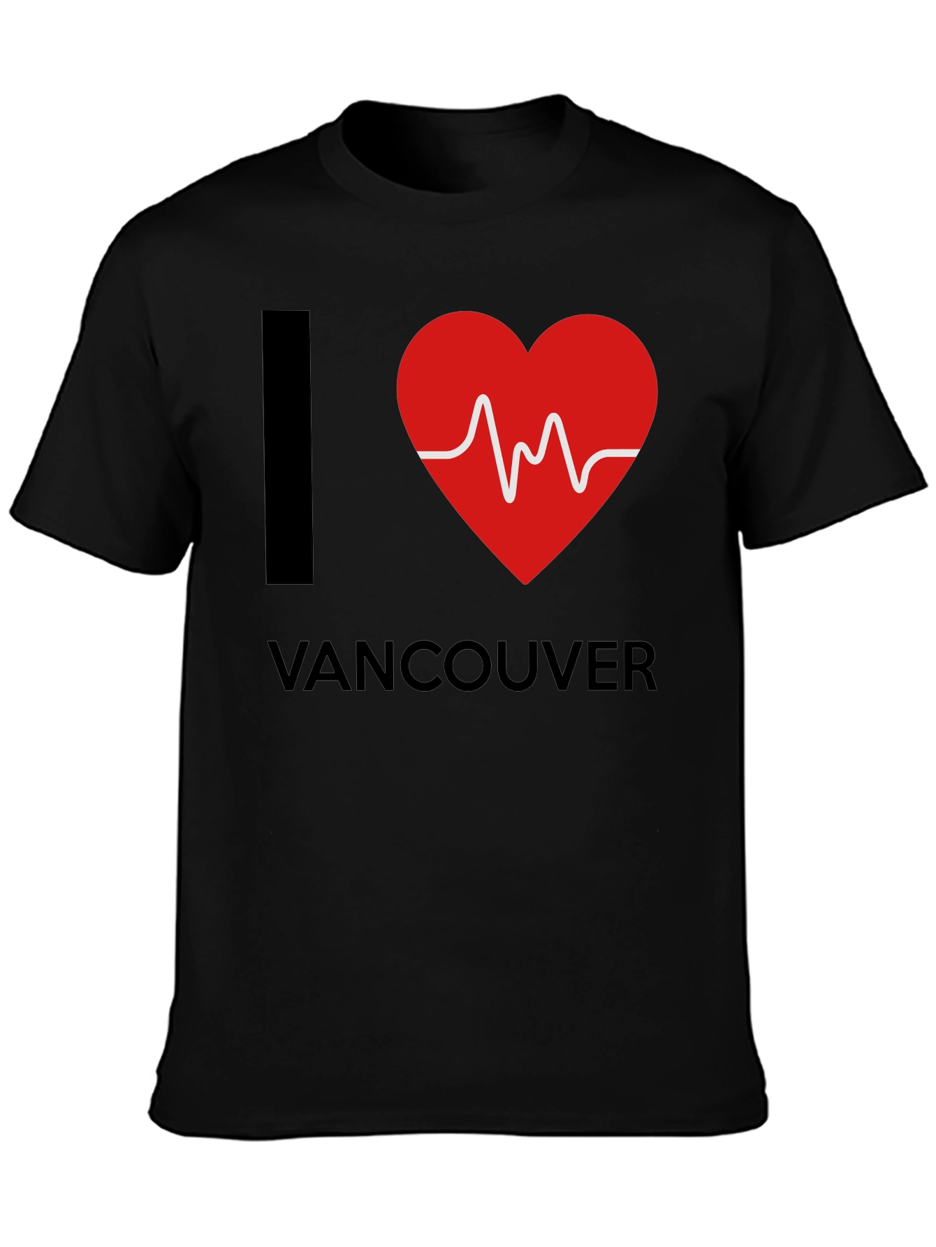 I Love Vancouver T-Shirt Heartbeat Graphic Tee