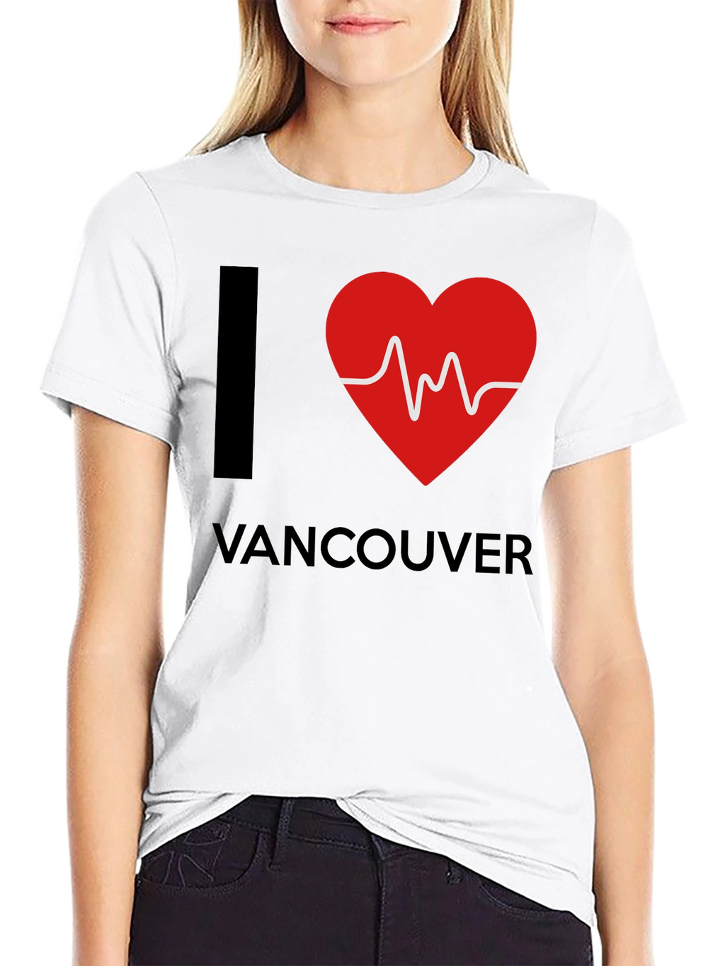 I Love Vancouver T-Shirt Heartbeat Graphic Tee