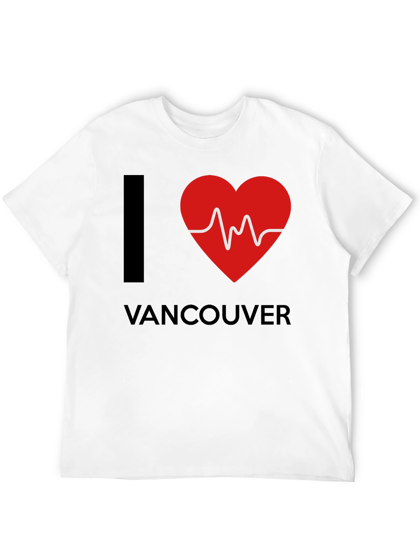 I Love Vancouver T-Shirt Heartbeat Graphic Tee