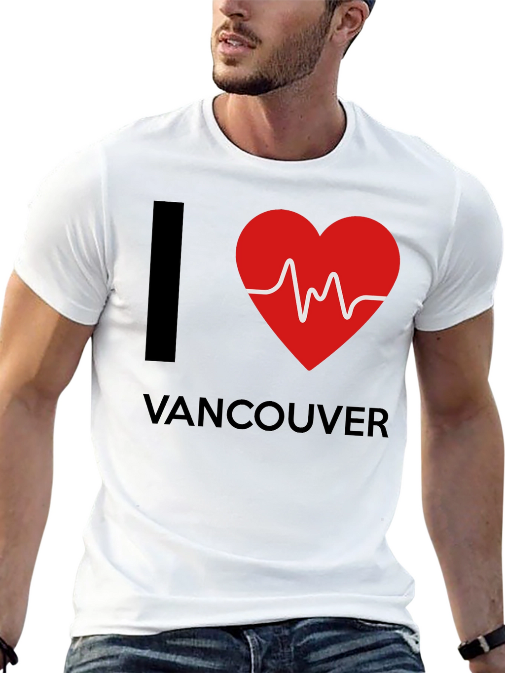 I Love Vancouver T-Shirt Heartbeat Graphic Tee