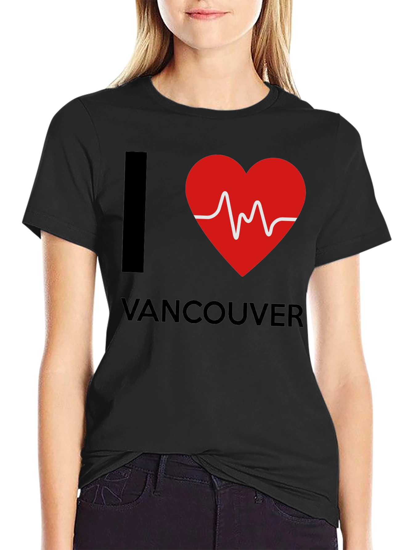 I Love Vancouver T-Shirt Heartbeat Graphic Tee