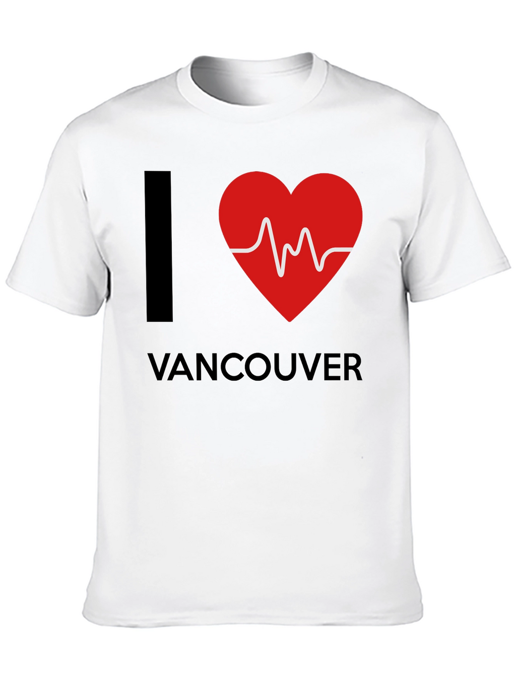 I Love Vancouver T-Shirt Heartbeat Graphic Tee