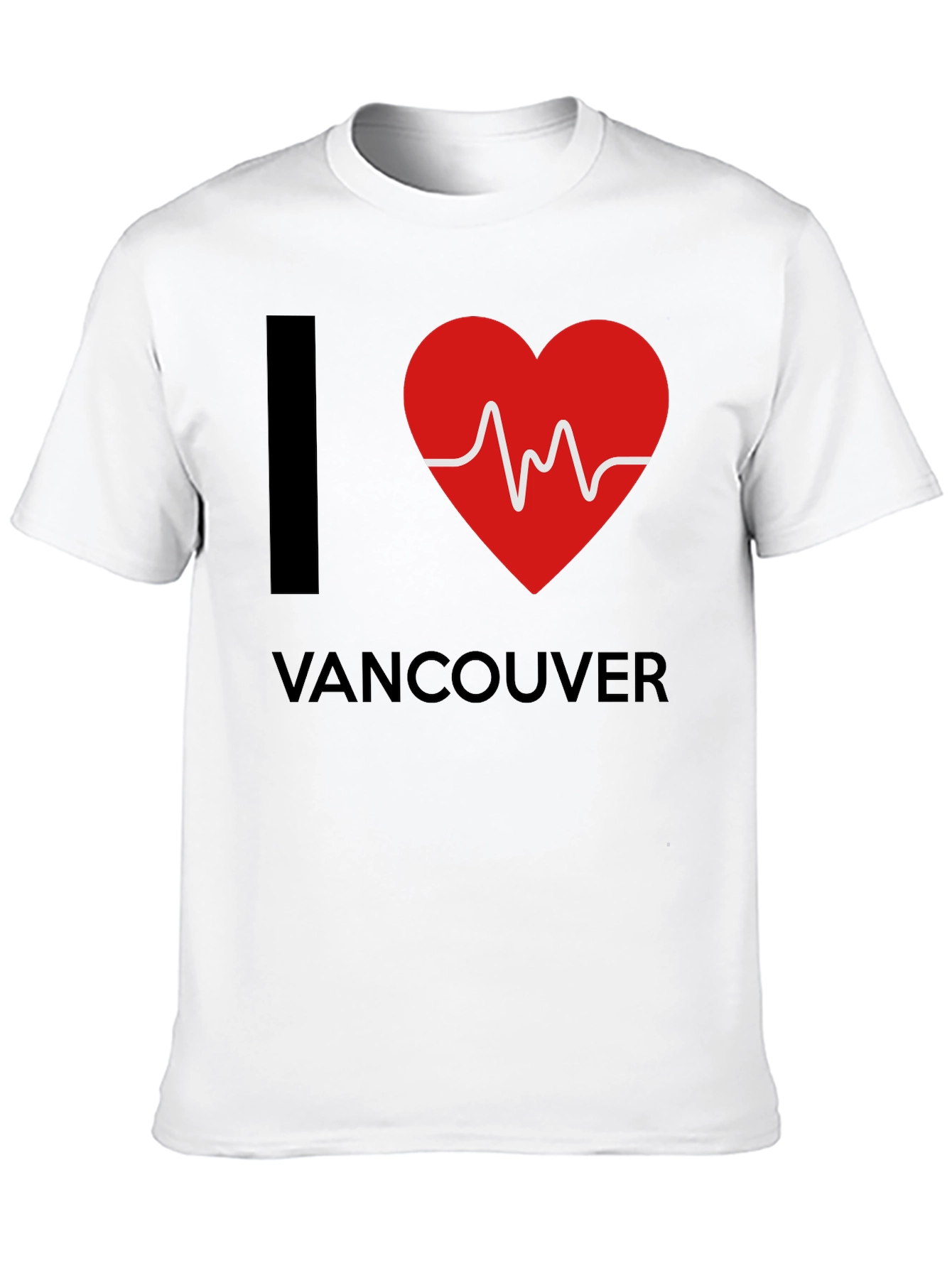 I Love Vancouver T-Shirt Heartbeat Graphic Tee