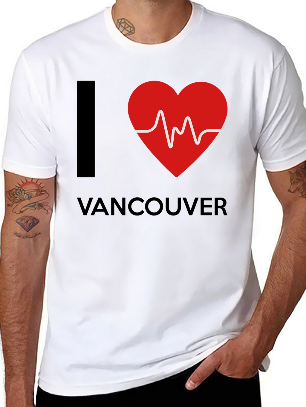 I Love Vancouver T-Shirt Heartbeat Graphic Tee