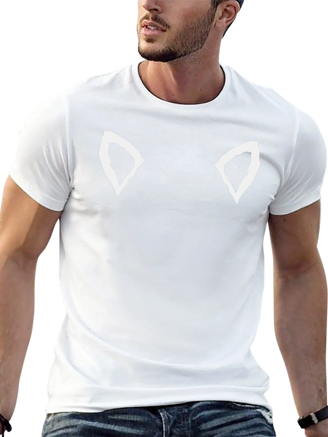 Cool Cat Ear Tee - Black Graphic T-Shirt