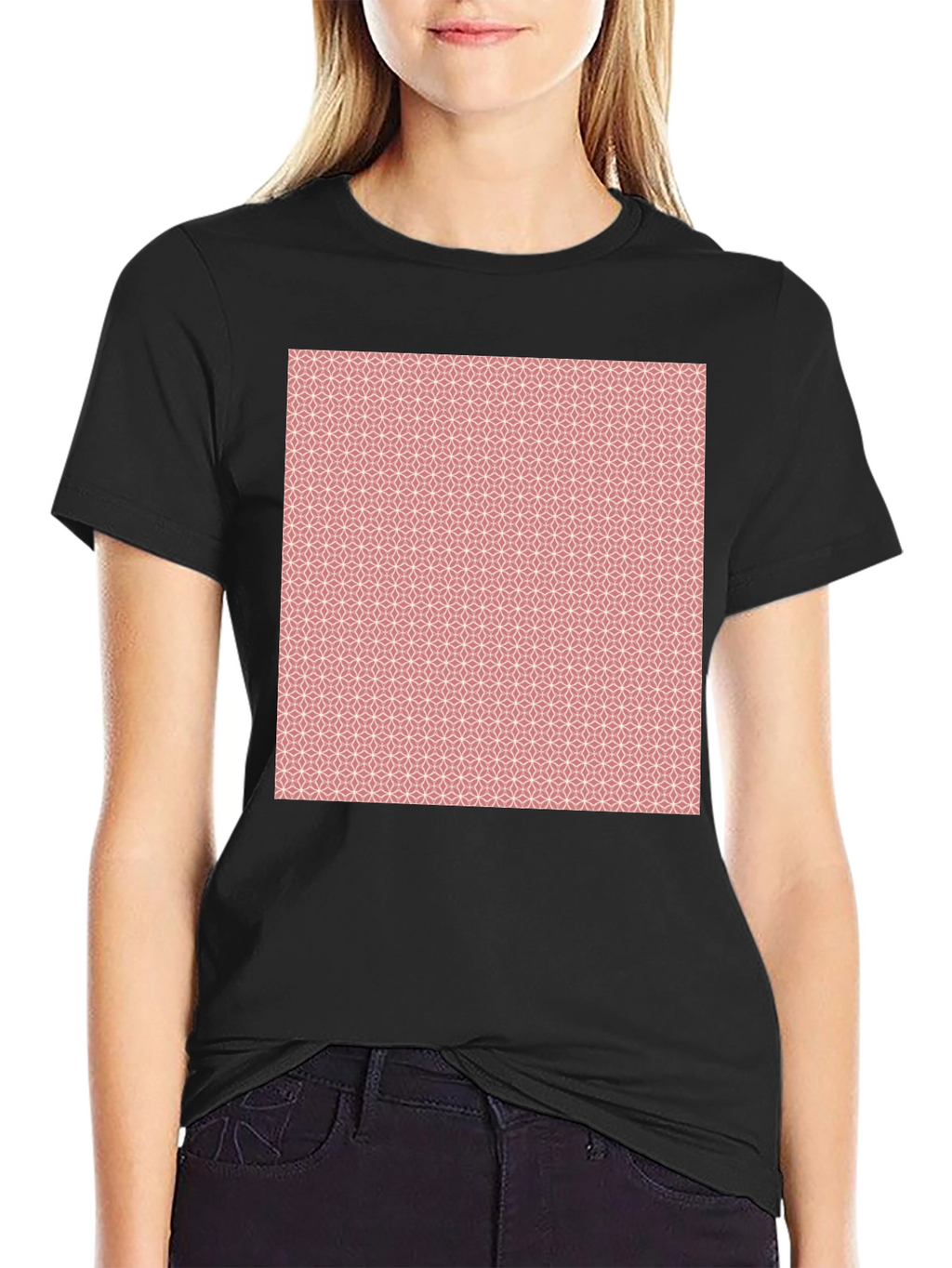 Geometric Print Black T-Shirt