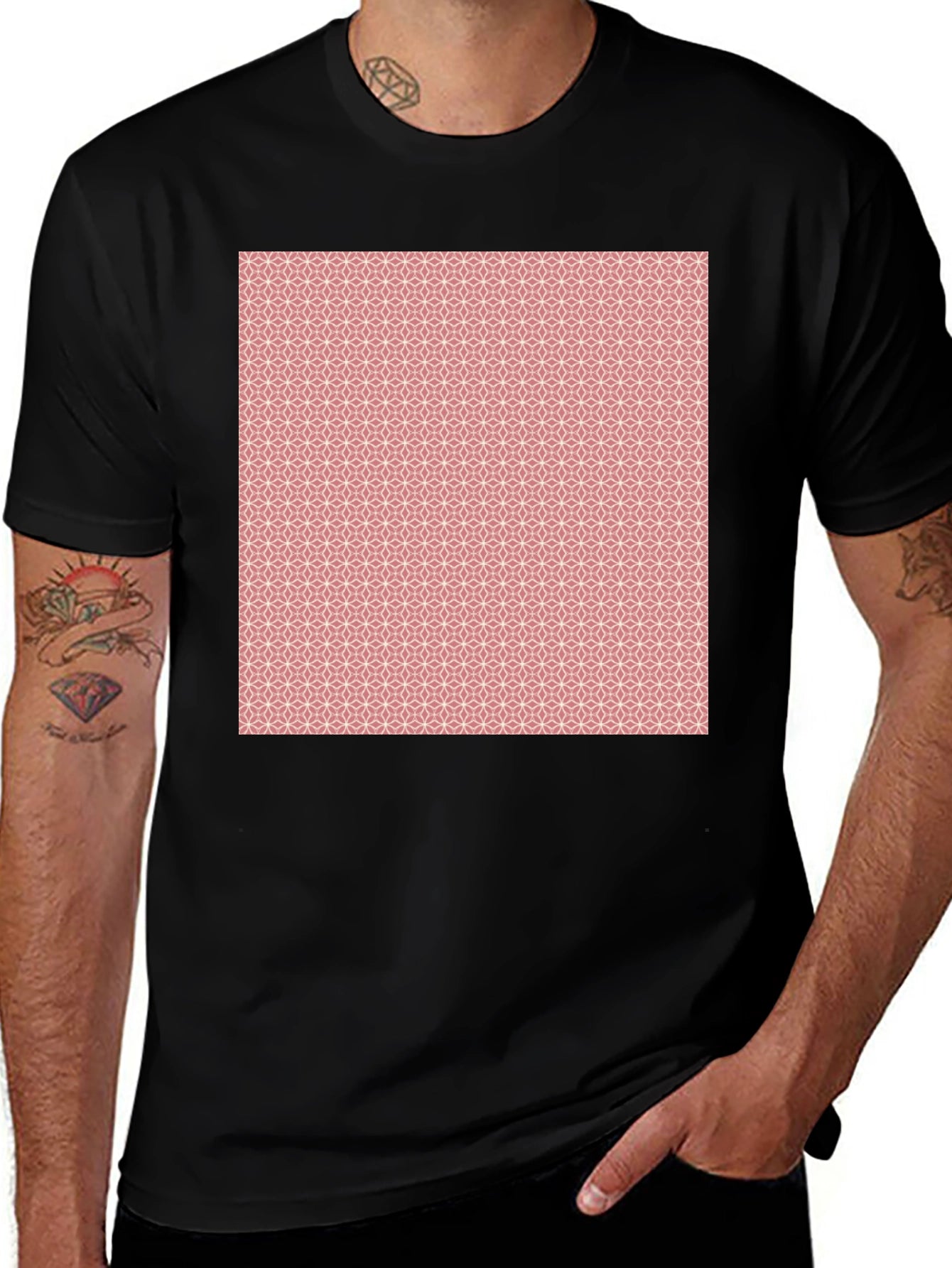 Geometric Print Black T-Shirt