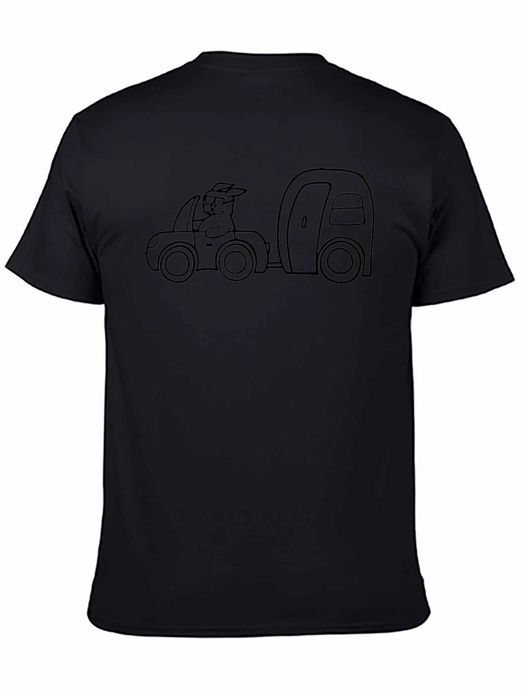Cartoon Car & Camper Graphic T-Shirt