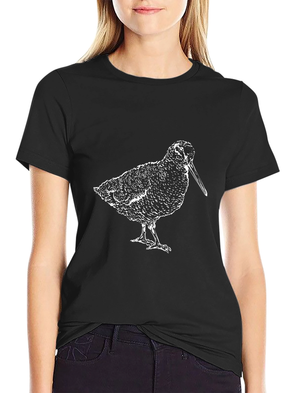 Woodcock Bird T-Shirt - Black