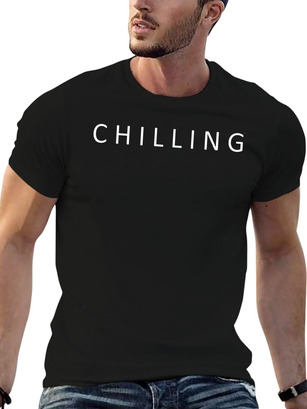 Chilling Black Tee - Casual Comfort