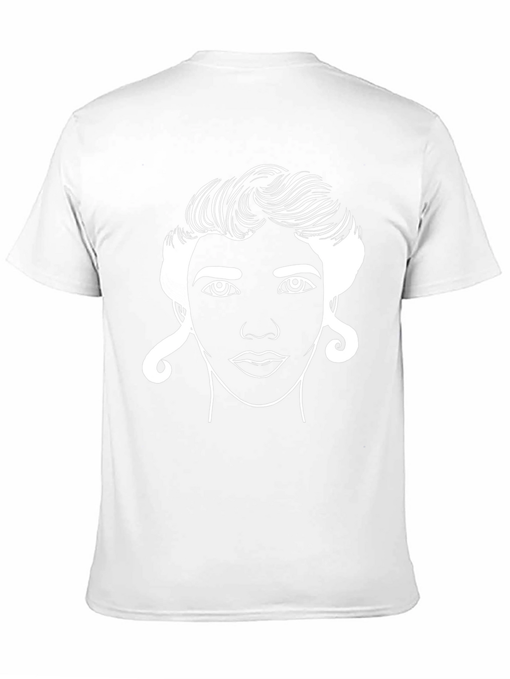 Line Art Face Black T-Shirt
