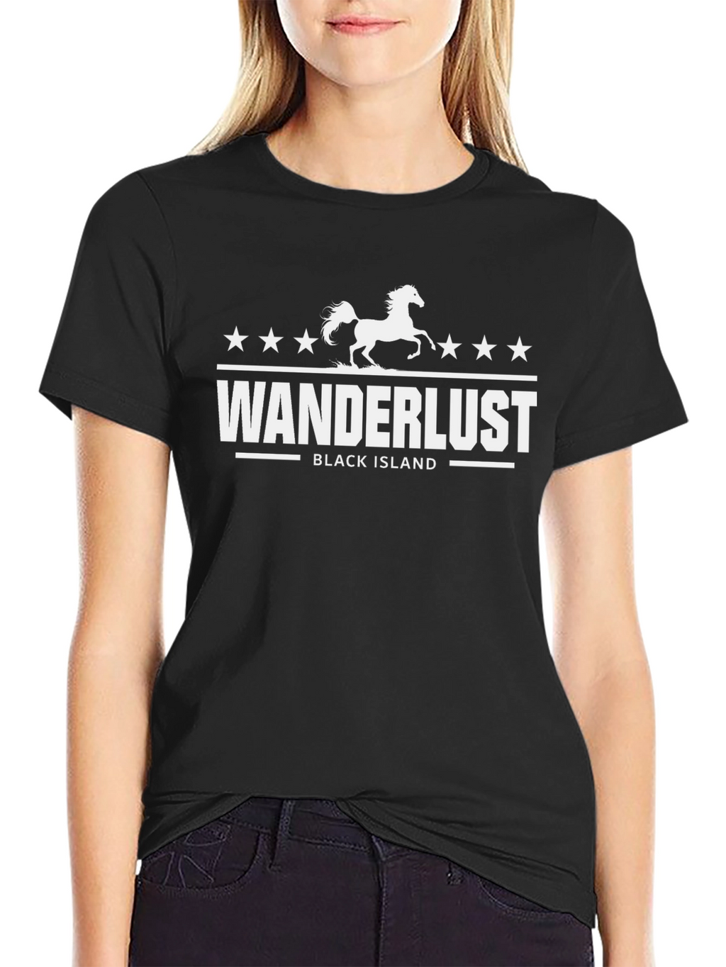 Wanderlust Black Island Graphic Tee