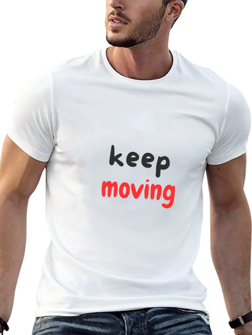 Keep Moving Black Graphic Tee