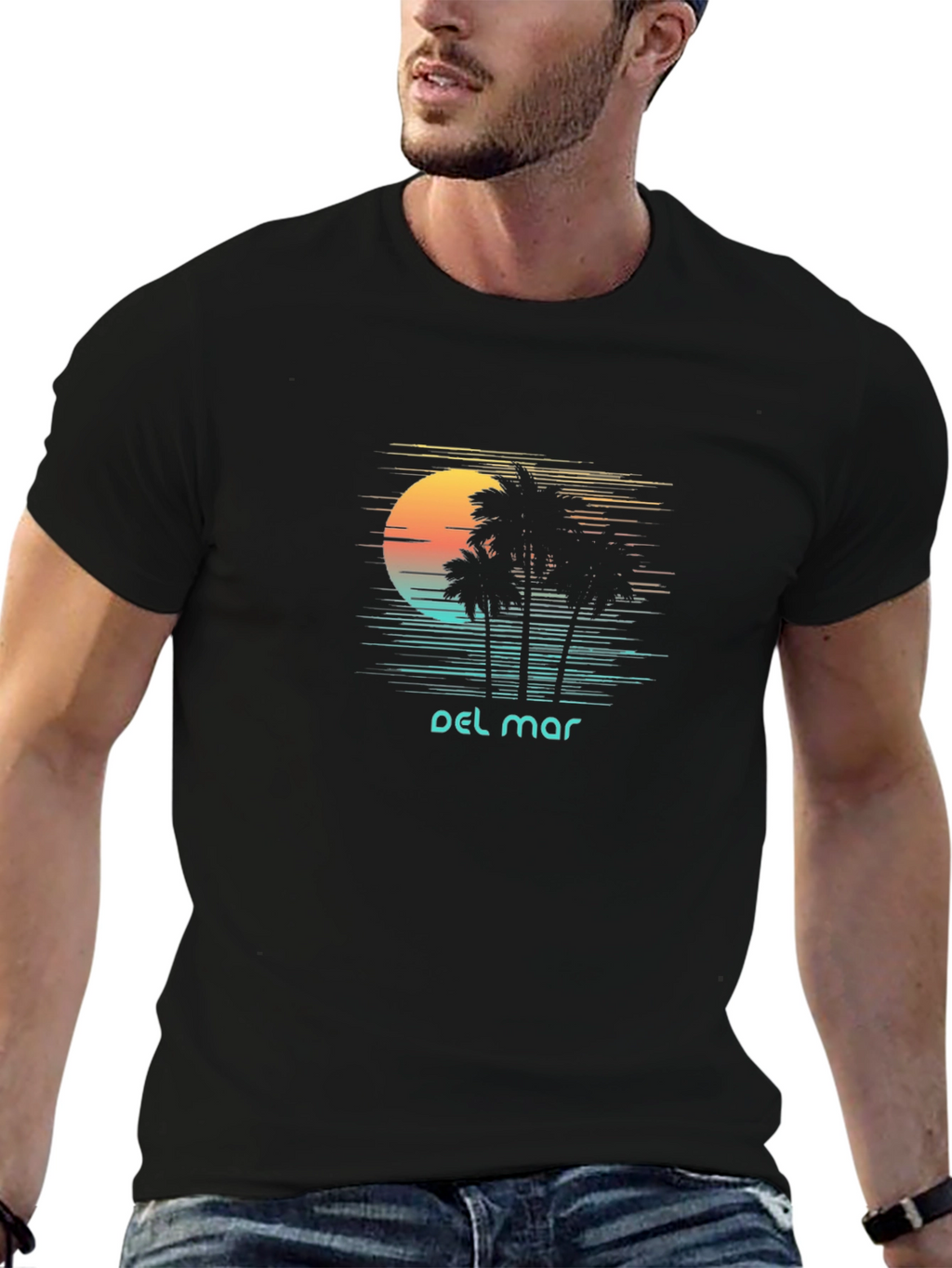 Del Mar Palm Tree Sunset T-Shirt