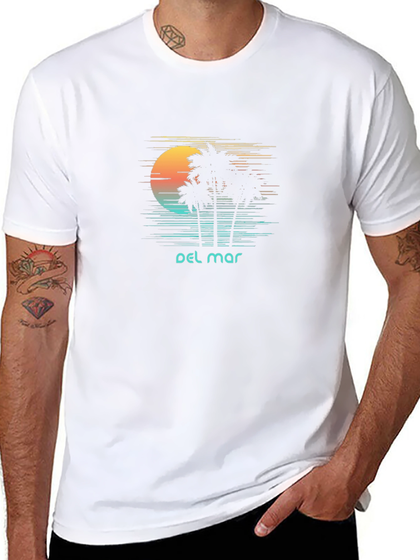 Del Mar Palm Tree Sunset T-Shirt