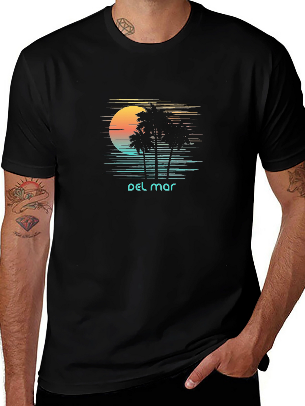 Del Mar Palm Tree Sunset T-Shirt