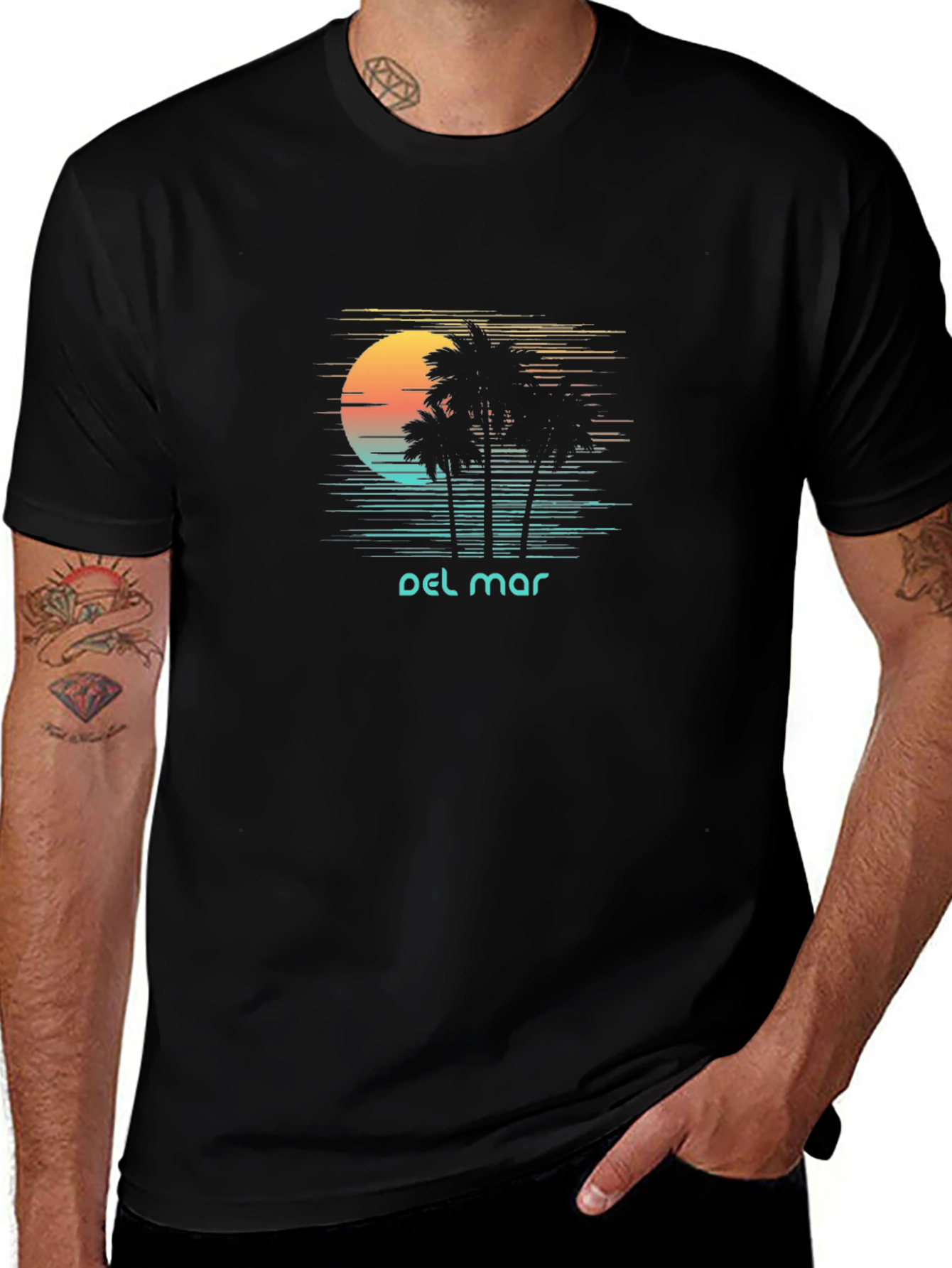Del Mar Palm Tree Sunset T-Shirt