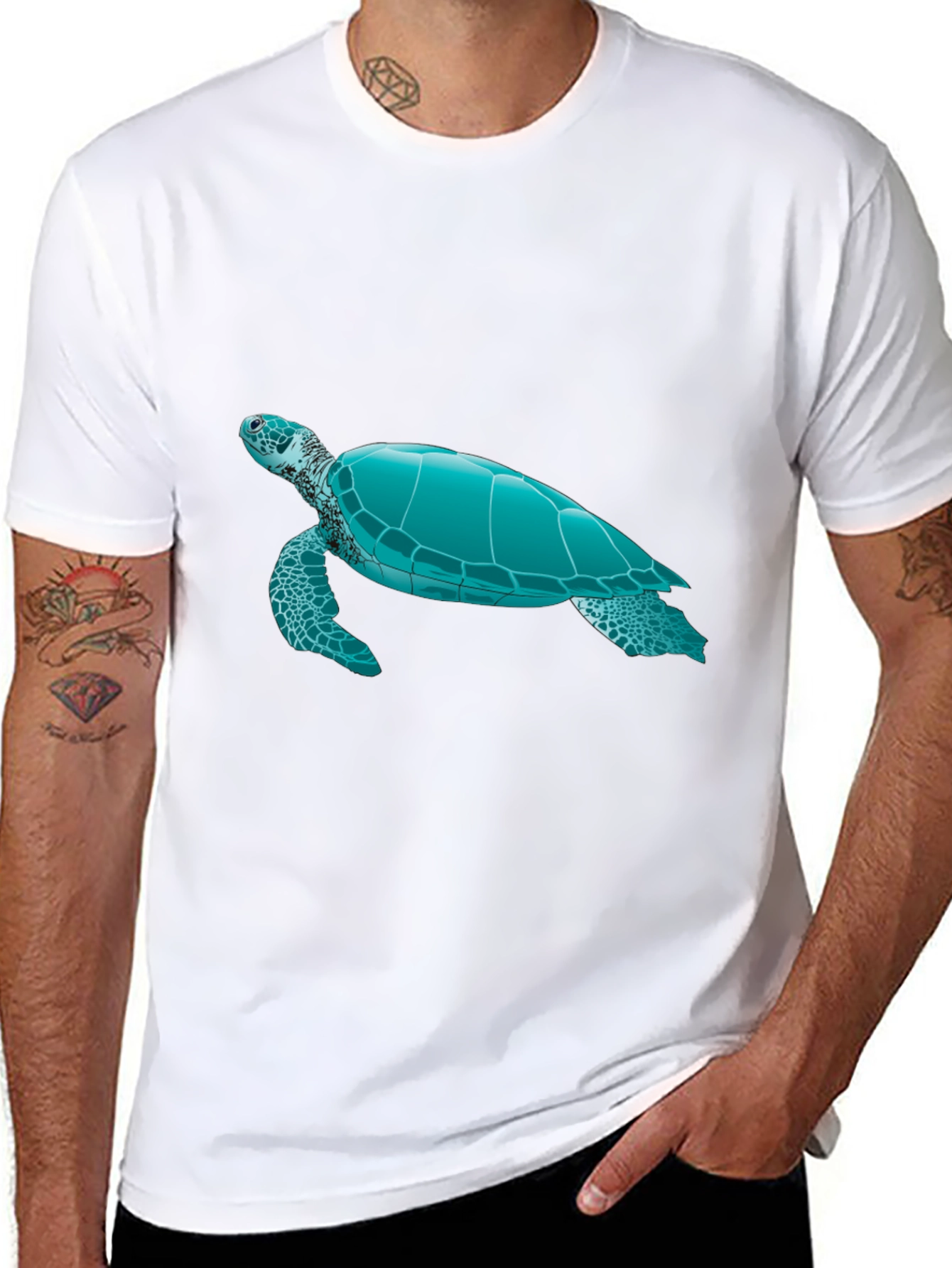 Cool Turtle Graphic Black T-Shirt